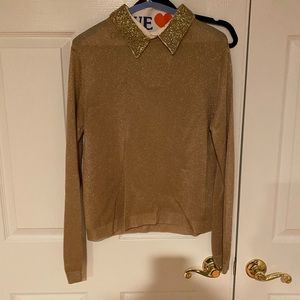 Alice & Olivia  sweater with sequin collar detail